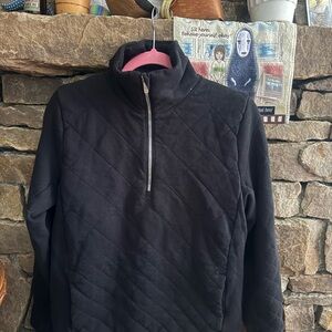 Lululemon Black Quilted Half-Zip Pullover